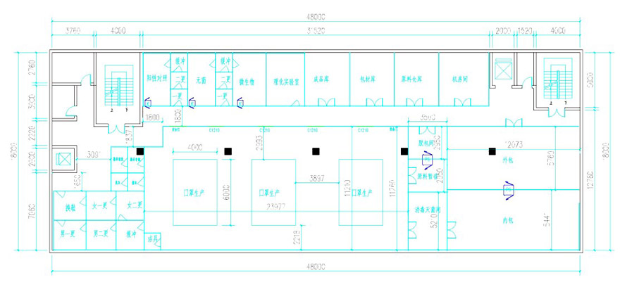 口罩無塵淨化車間設計圖紙
